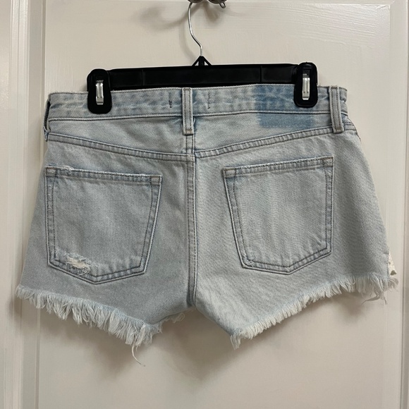 Abercrombie & Fitch Distressed Denim Shorts w/ Lace Detail – Light Wash - Picture 6 of 9